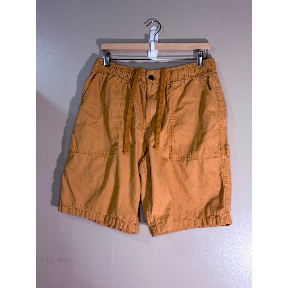 George Mens Cargo Utility Shorts Mustard Yellow Cotton Canvas Size M GRS43140